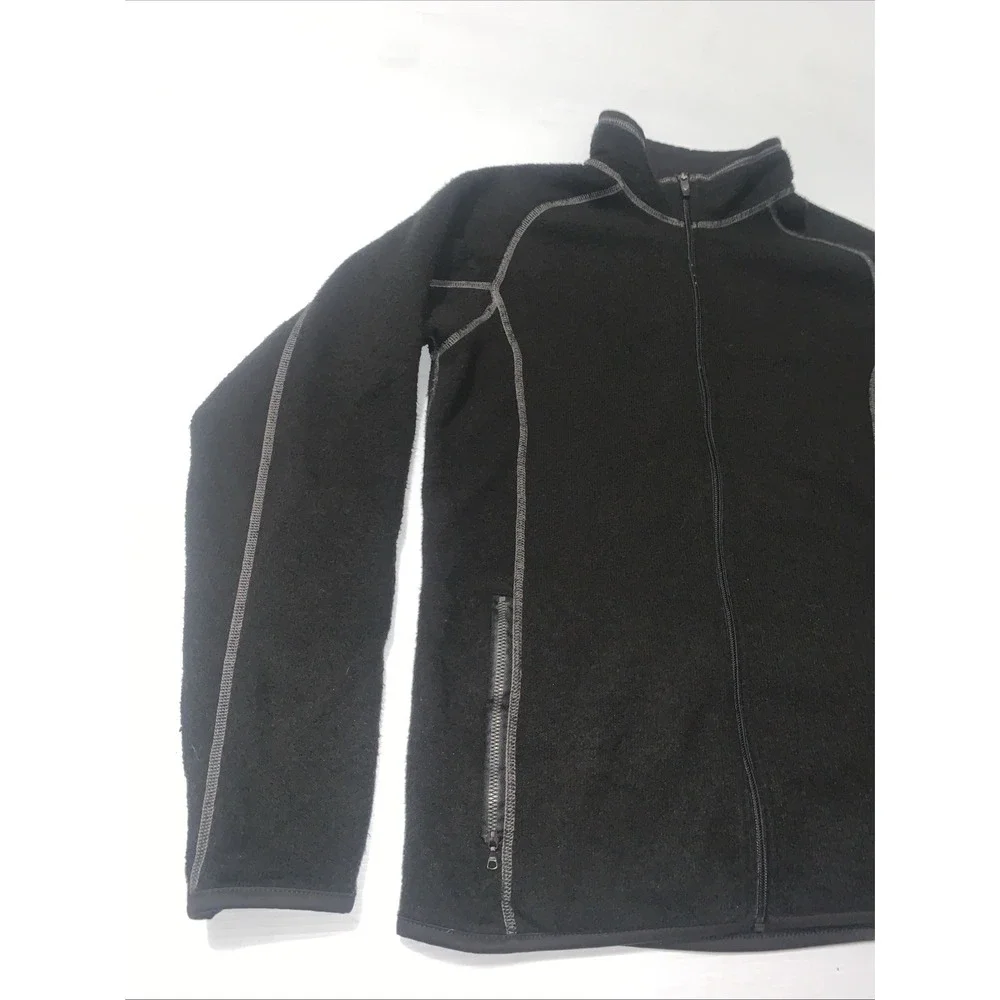 Kuhl Men's Alfpaca Full Zip Black Fleece Jacket Size Large Outdoor Hiking